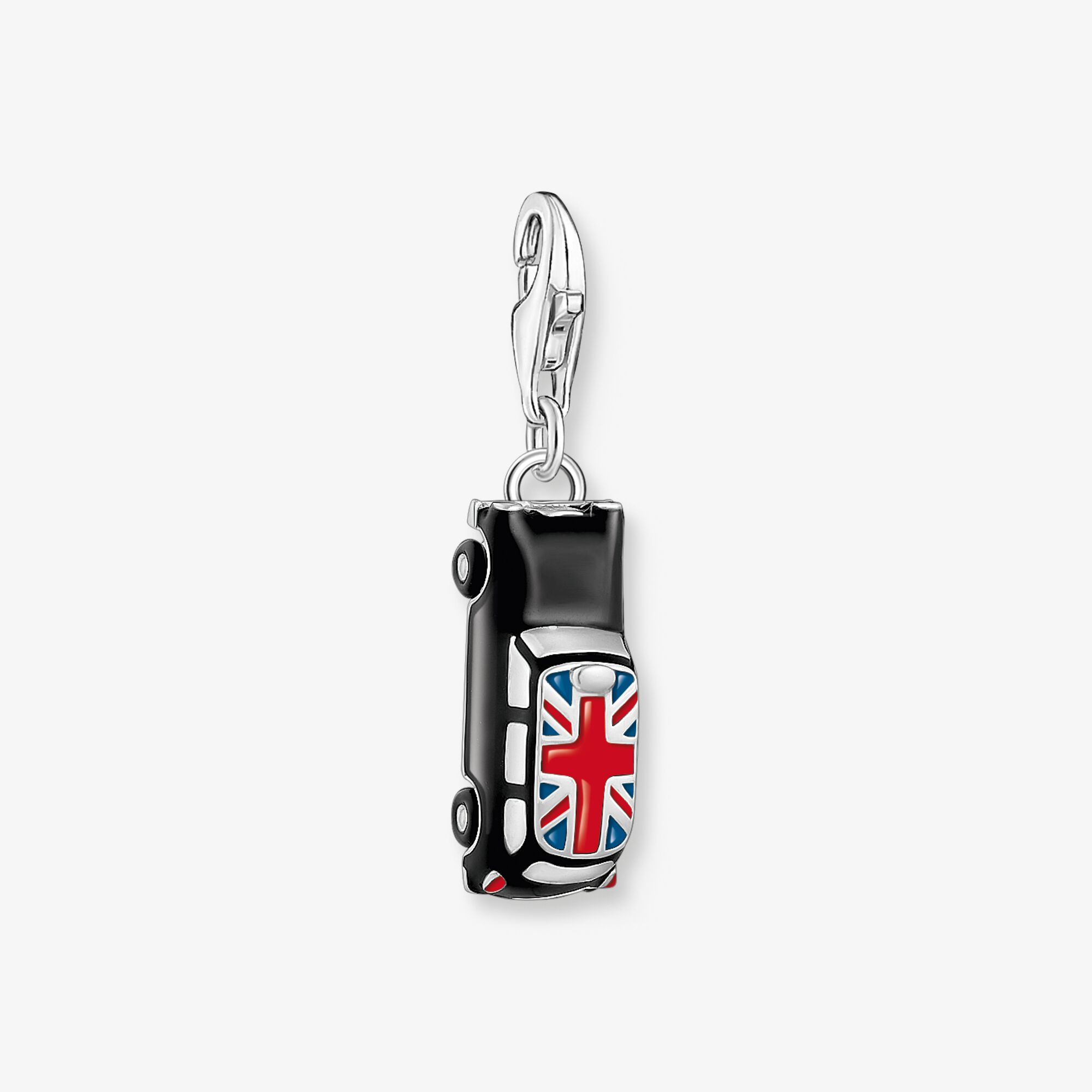 THOMAS SABO Charm-hängsmycke LONDON-taxi med Union Jack, silver, 925 sterlingsilver, Storlek: one size, för damer