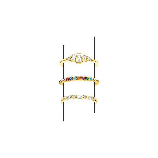 Set de bijoux ring stacking avec pierres blanches et color&eacute;es or de la collection  dans la boutique en ligne de THOMAS SABO
