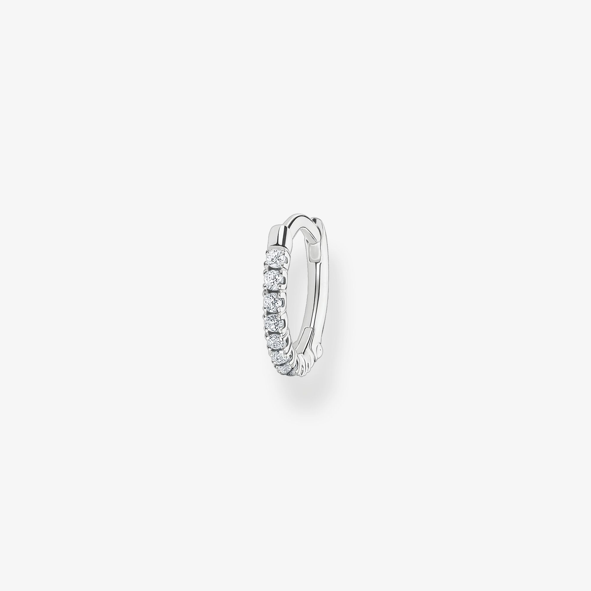 THOMAS SABO Créole unique pierres blanches argent, Argent sterling, Taille: one size, femme