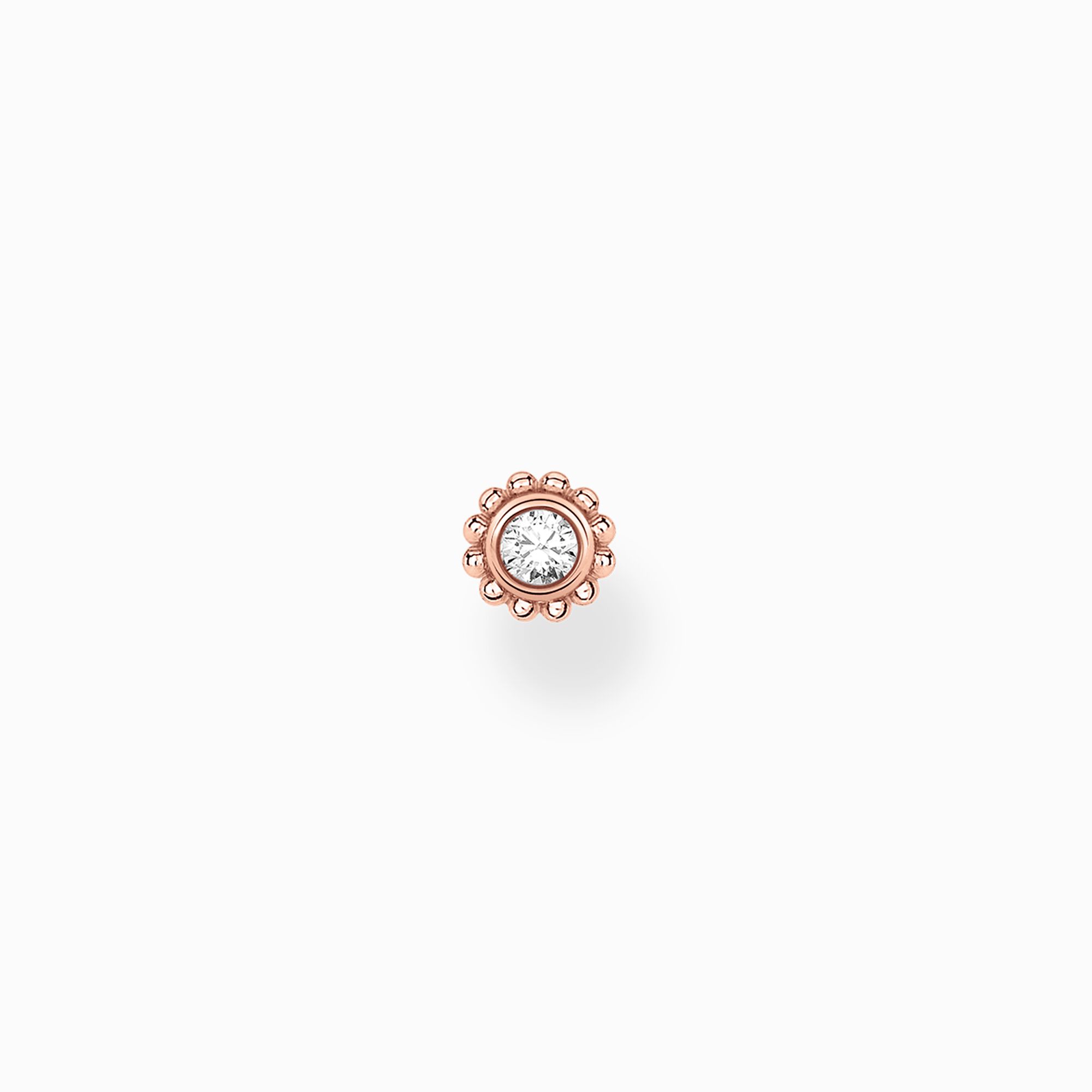 Clou d&#39;oreille unique fleur pierre blanche or rose de la collection Charming Collection dans la boutique en ligne de THOMAS SABO