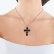 Pendant cross with black stones silver from the  collection in the THOMAS SABO online store