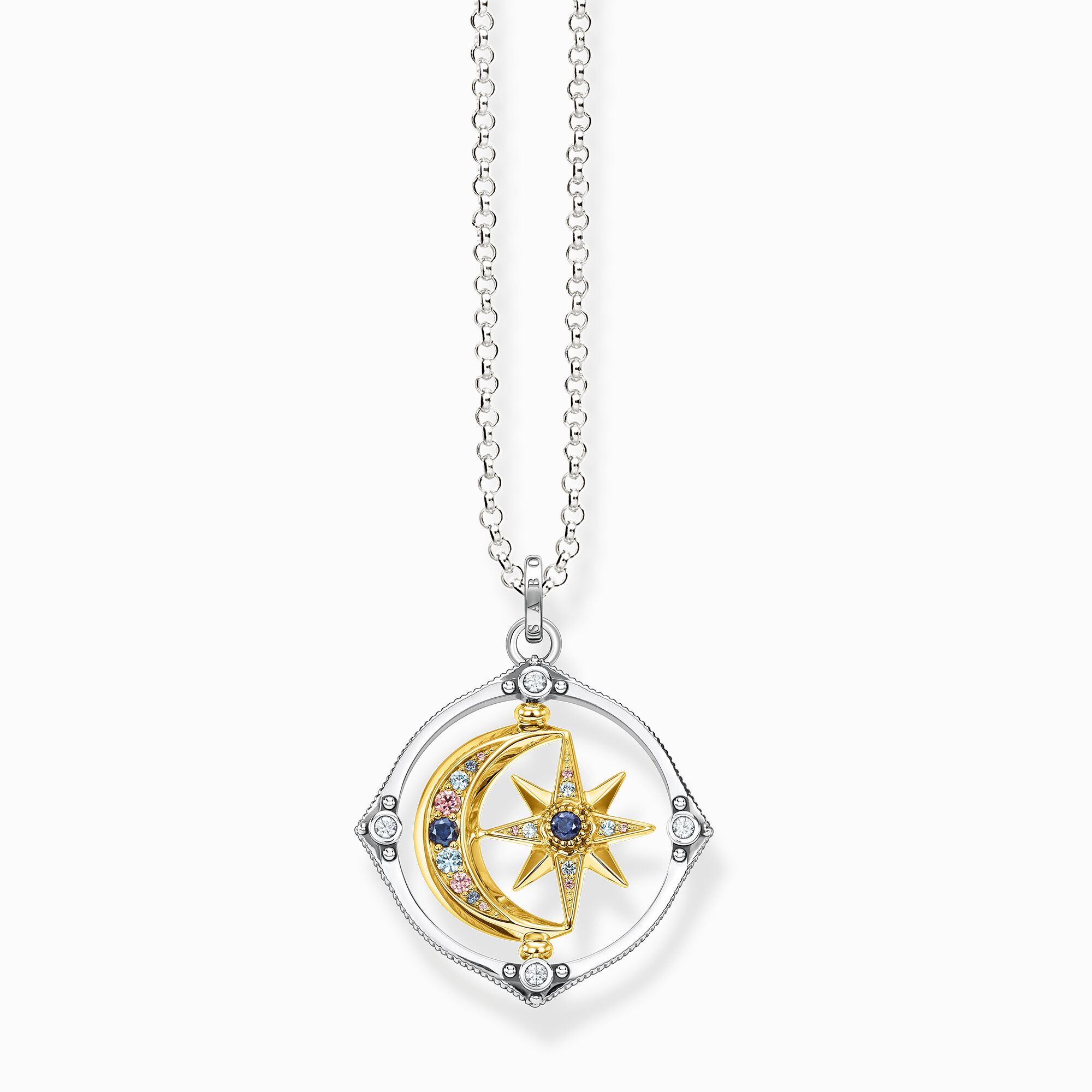 Kette mit Anhänger Mond-Stern-Kompass, Gold – THOMAS SABO