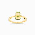 Gold-plated ring with green mini sized goldbears and zirconia from the Charming Collection collection in the THOMAS SABO online store