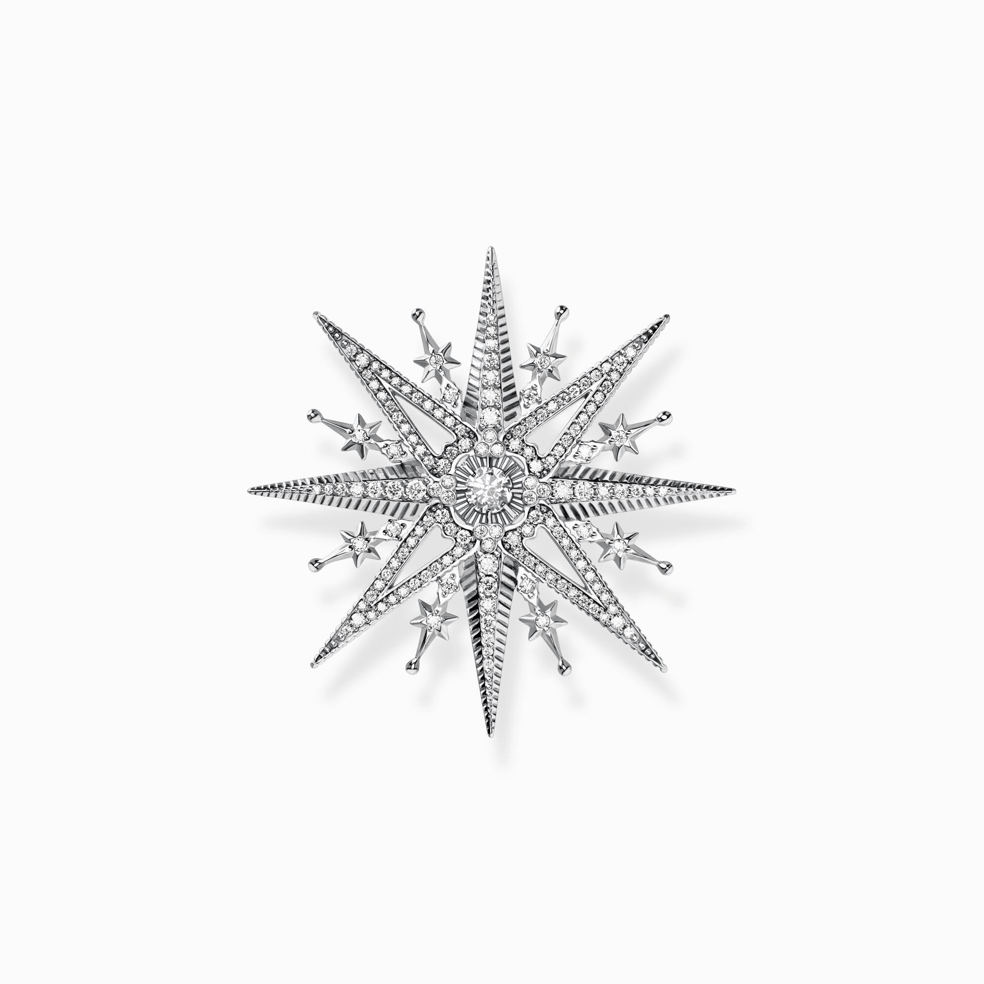 Brooch star with white stones silver from the  collection in the THOMAS SABO online store