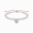Bracelet white pearls heart pav&eacute; from the Charming Collection collection in the THOMAS SABO online store