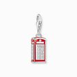 Silver charm pendant LONDON telephone box with red cold enamel from the Charm Club collection in the THOMAS SABO online store