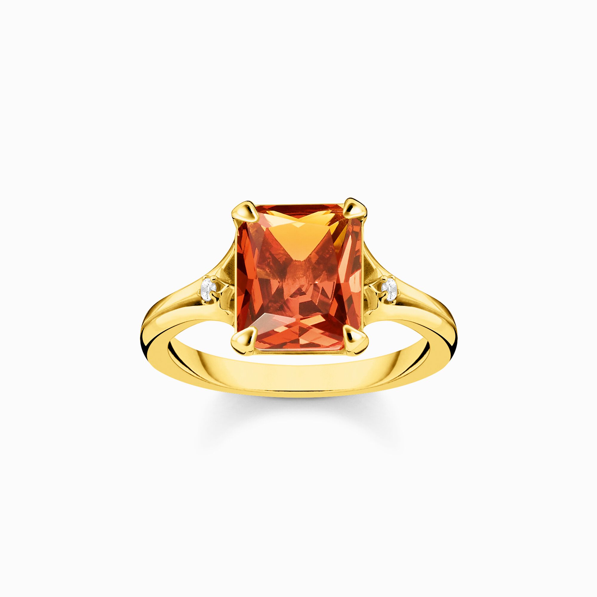 Ring with orange stone gold plated from the  collection in the THOMAS SABO online store
