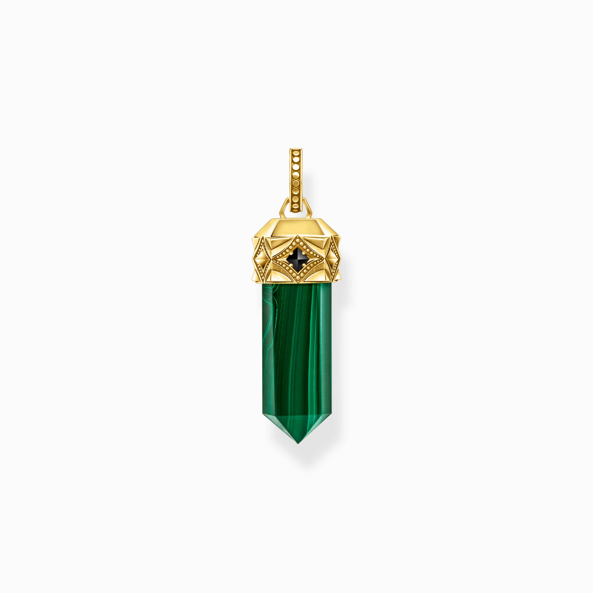Colgante de plata reciclada con ba&ntilde;o de oro y malaquita verde en forma de cristal de la colección  en la tienda online de THOMAS SABO