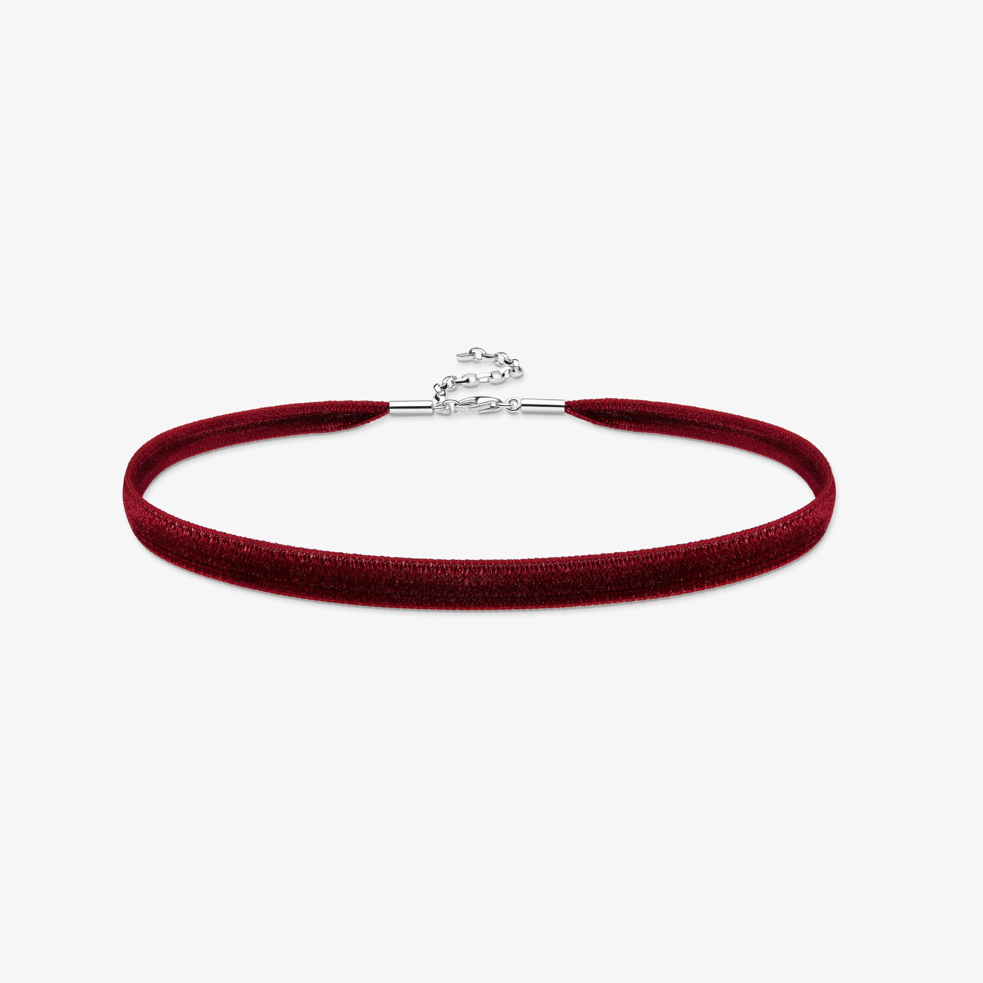 THOMAS SABO Choker aus rotem Samt Silber, Samt, Größe: 36 cm, Damen