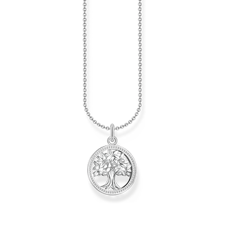 Silver necklace with tree of love pendant and white zirconia from the Charming Collection collection in the THOMAS SABO online store