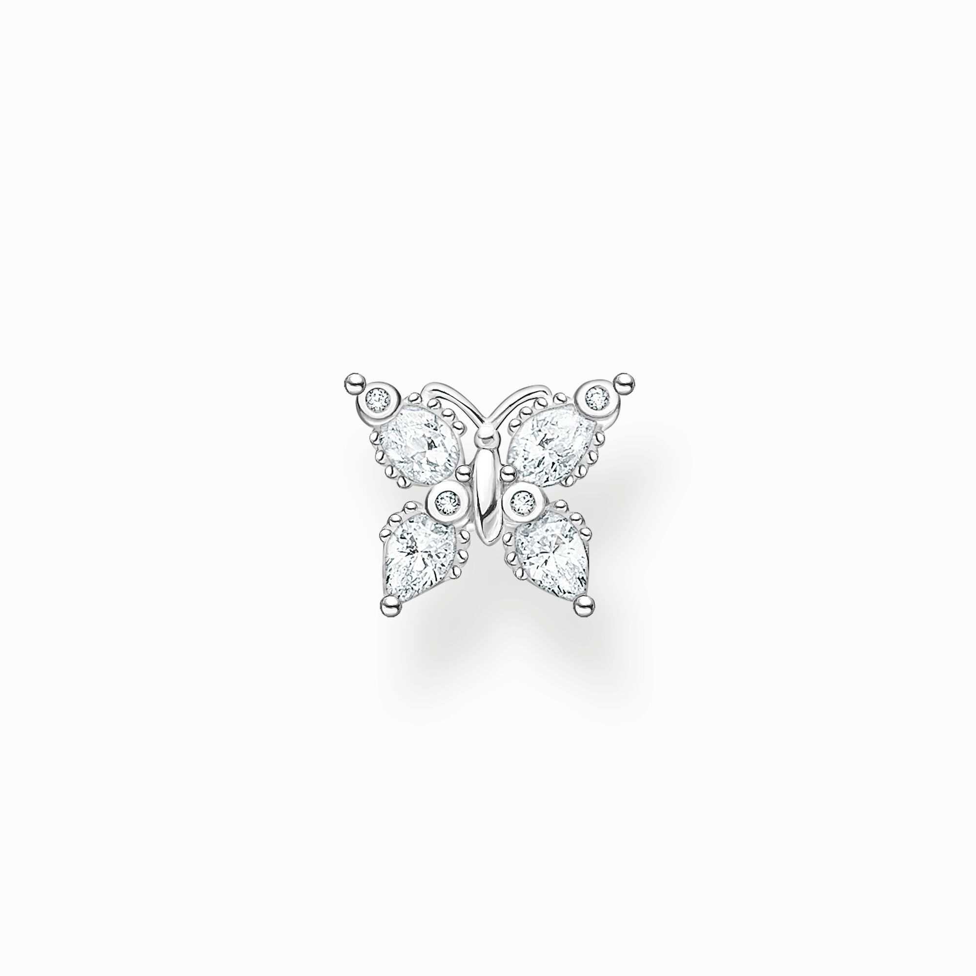Einzel Ohrstecker Schmetterling wei&szlig;e Steine aus der Charming Collection Kollektion im Online Shop von THOMAS SABO
