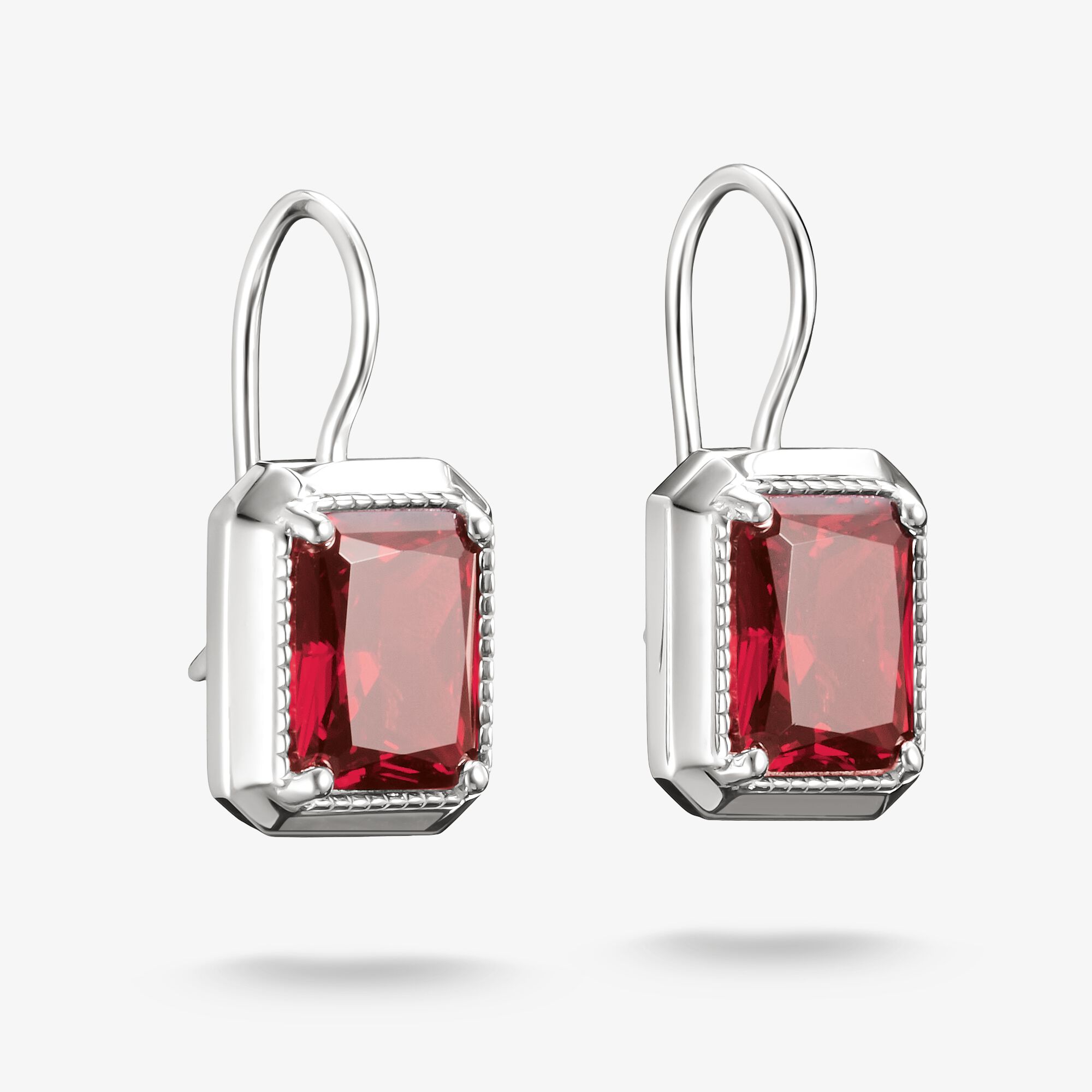 THOMAS SABO Örhängen oktagon granatröda Elyndra silver, 925 sterlingsilver, Storlek: one size, för damer