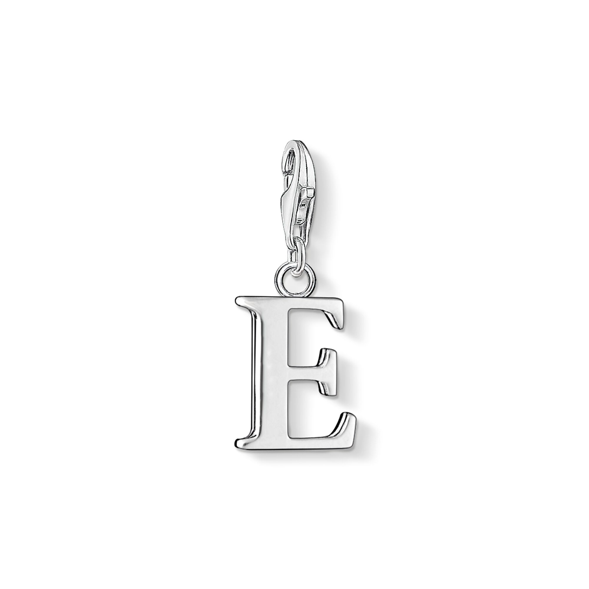 charm pendant letter e