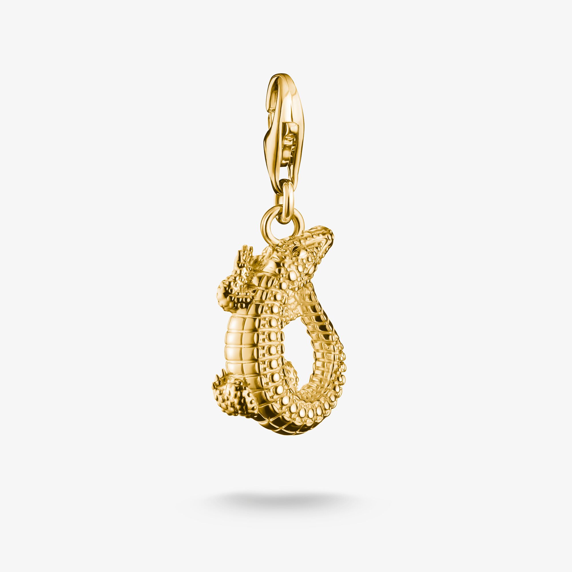 THOMAS SABO Member Charm-Anhänger Krokodil 18k Vergoldung, Sterlingsilber Gelbgold vergoldet, Größe: one size, Damen