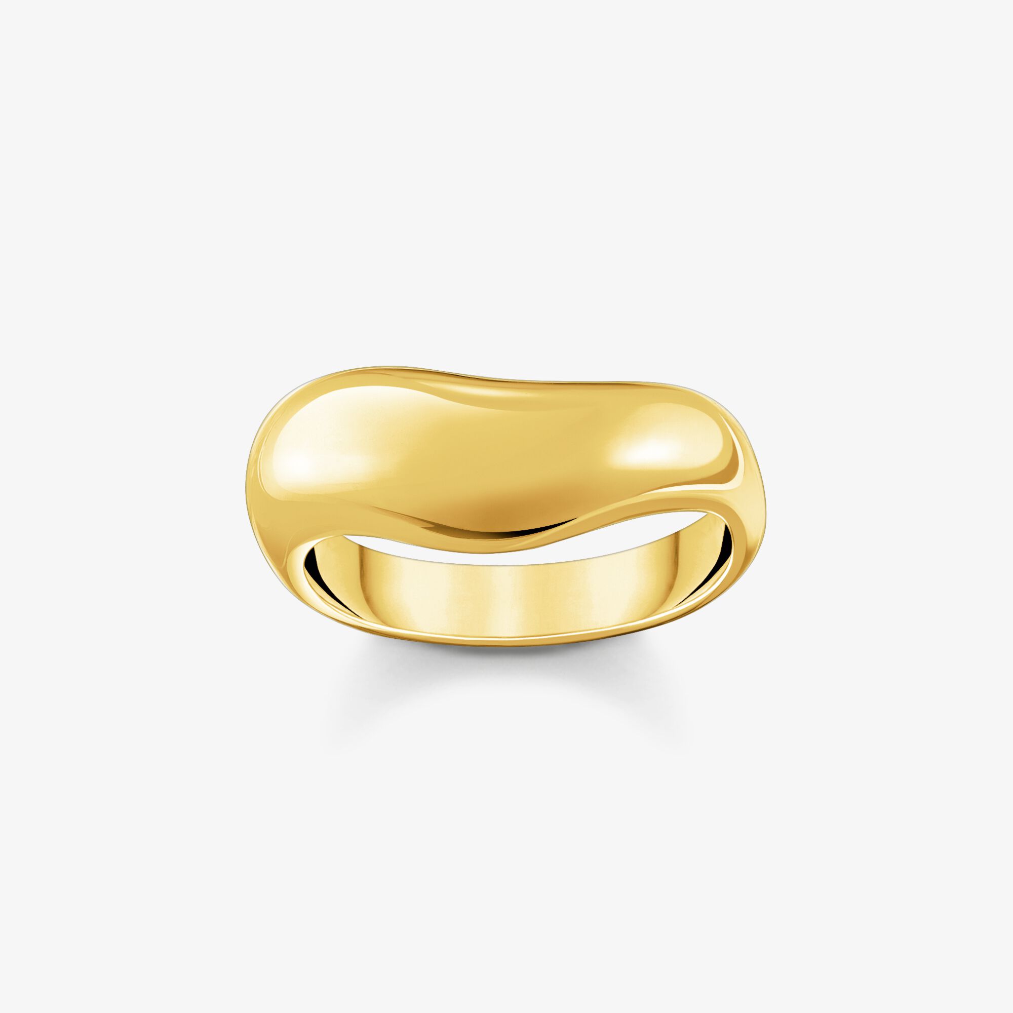 THOMAS SABO Bague plaquée or de forme organique Argent sterling doré or jaune, Taille: 50, pour femme