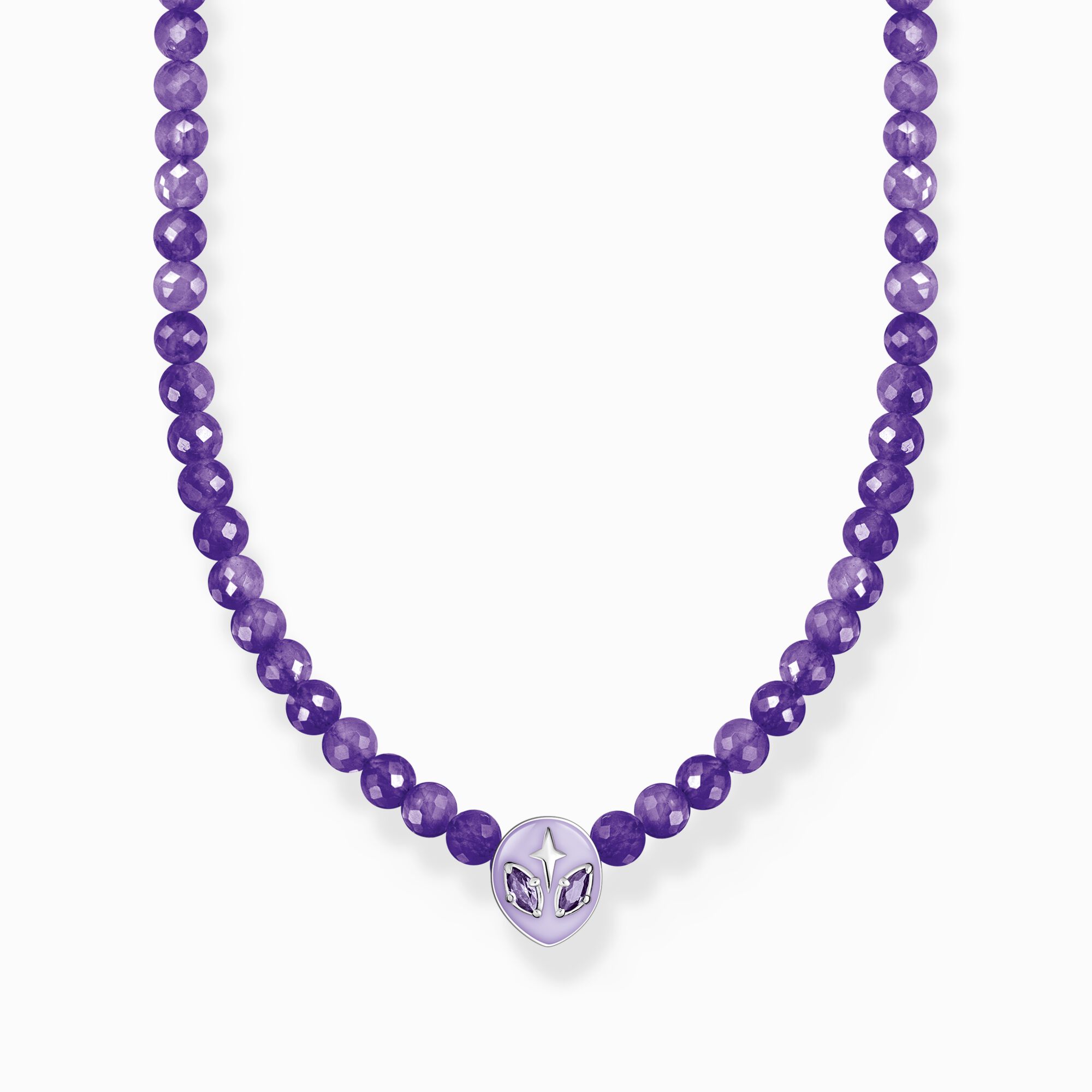 Kette Beads mit Alienkopf und violetter Kaltemaille Silber aus der Charming Collection Kollektion im Online Shop von THOMAS SABO