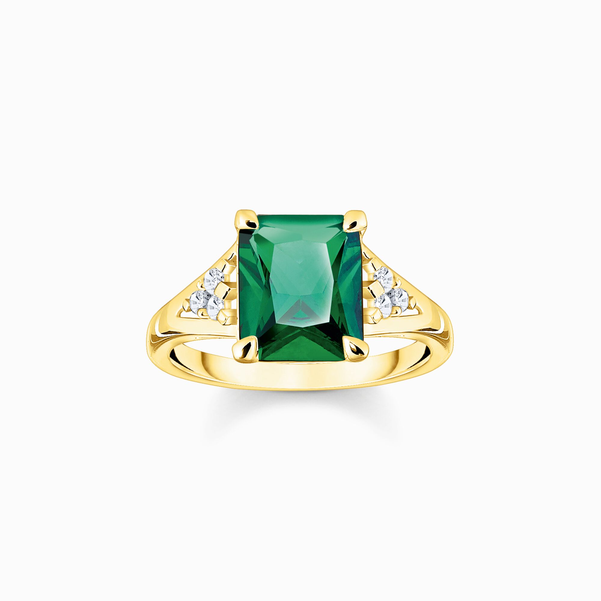 Ring mit gr&uuml;nen und wei&szlig;en Steinen vergoldet aus der  Kollektion im Online Shop von THOMAS SABO