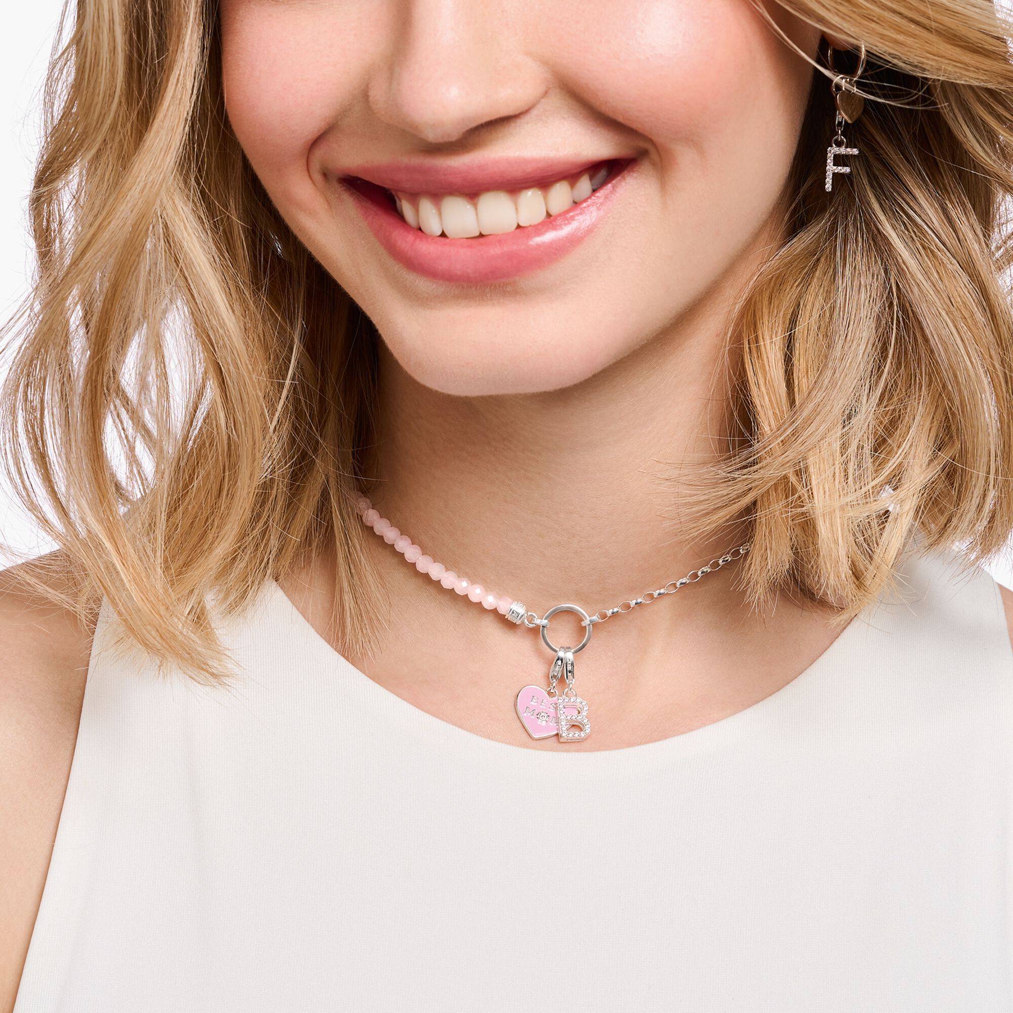 Charm necklace: rose quartz | THOMAS