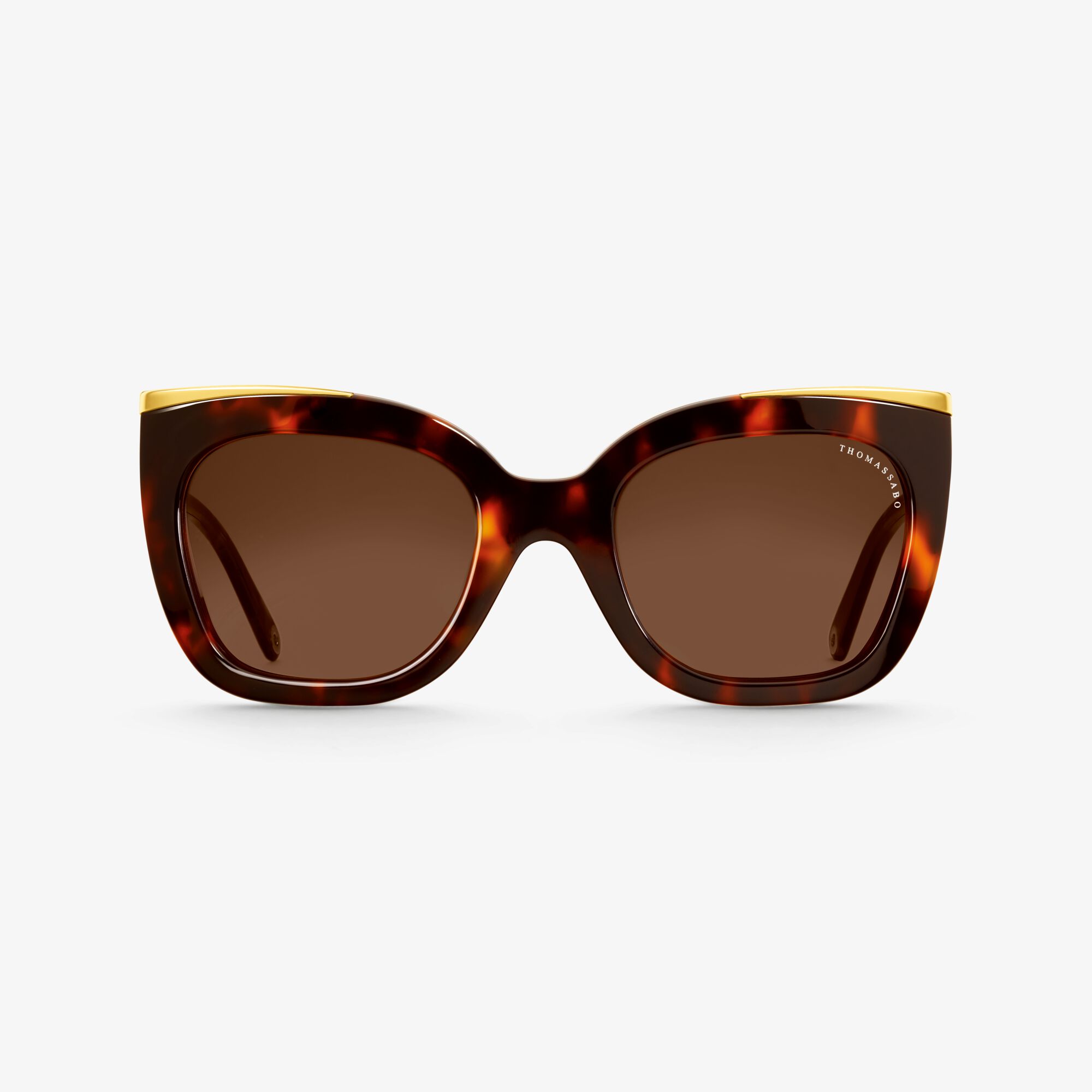 THOMAS SABO Lunettes de soleil Audrey Cat-Eye havane Argent sterling, Taille: A, pour femme
