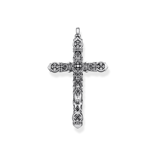 Anh&auml;nger Kreuz schwarze Steine silber aus der  Kollektion im Online Shop von THOMAS SABO
