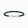 Bracelet vert et argent en cuir de la collection  dans la boutique en ligne de THOMAS SABO