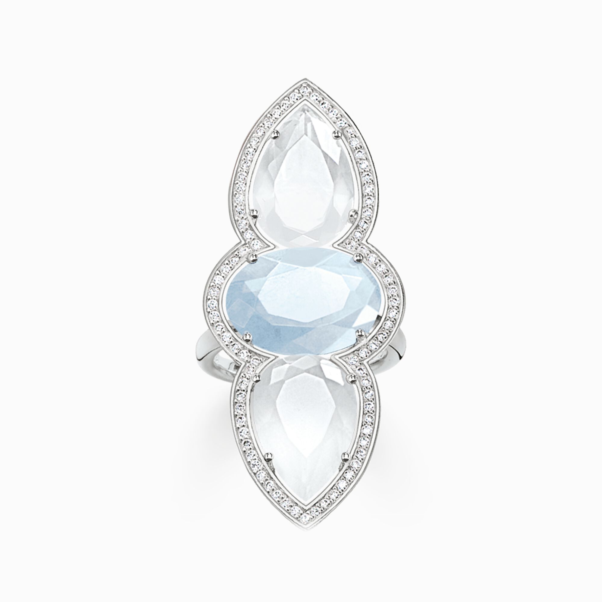 Thomas Sabo Yellow-Gold plated Cocktail Ring with Half-ball and Stones
