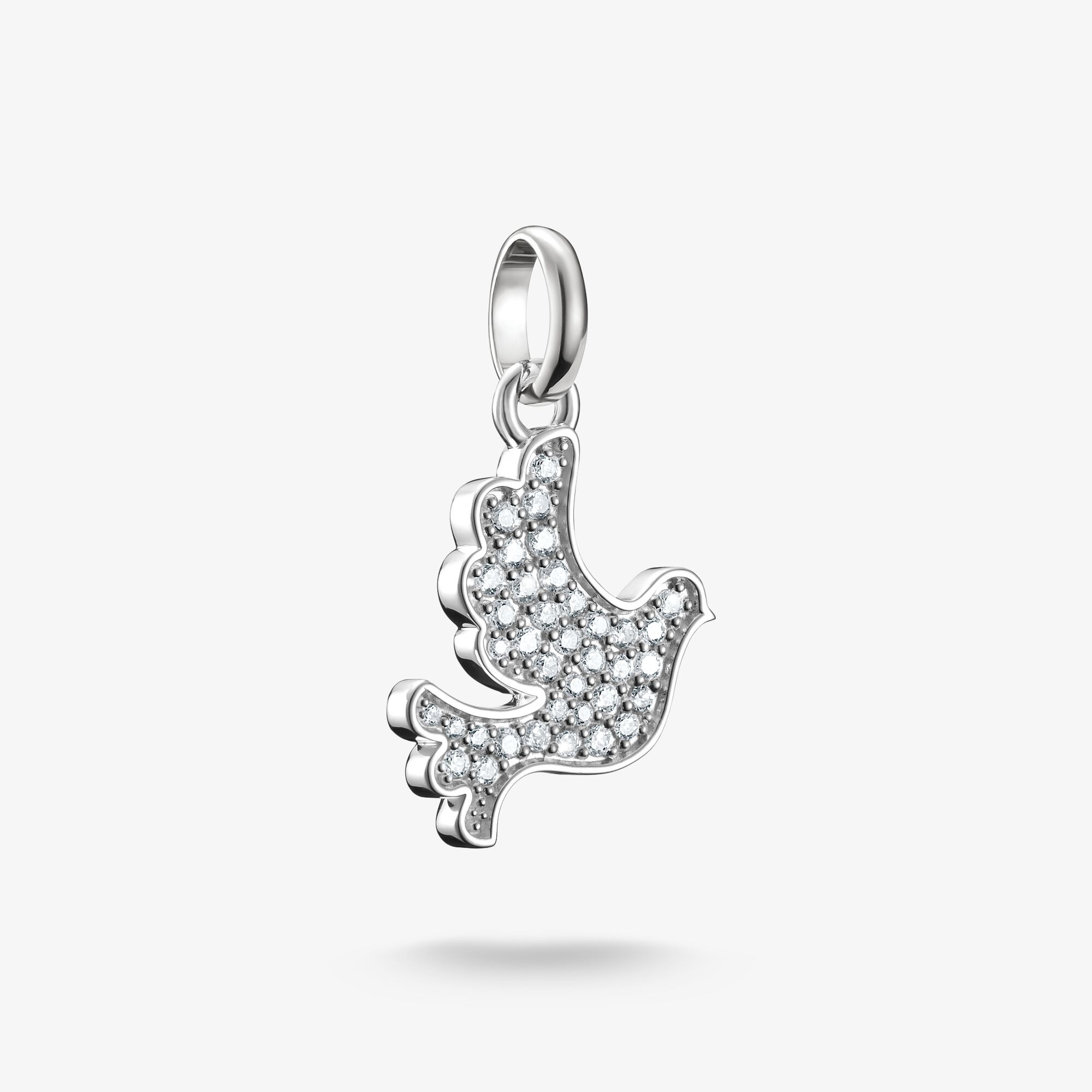 THOMAS SABO Pendentif Charm colombe de la paix Connect argent, Argent sterling, Taille: one size, femme