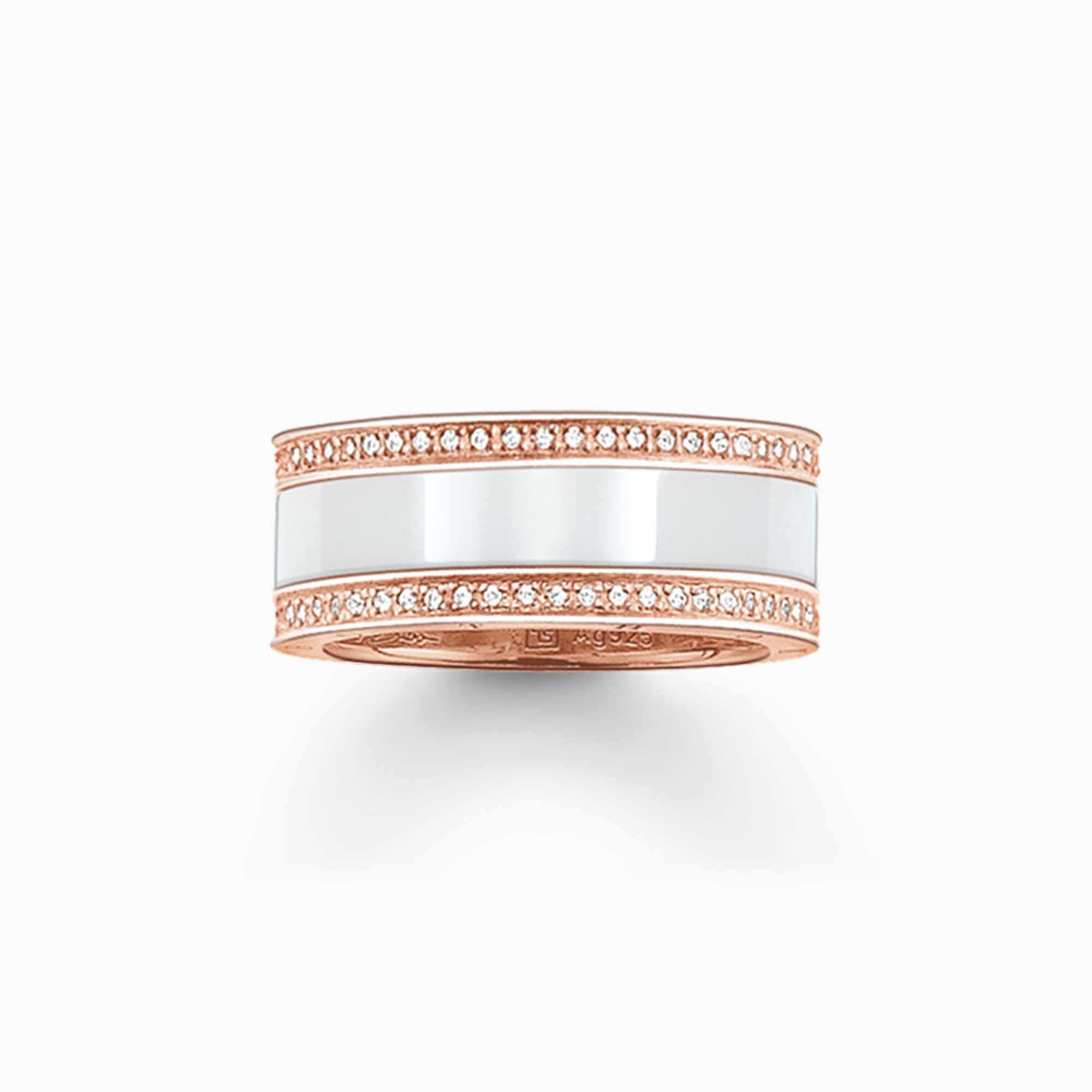 Band ring white Ceramic pav&eacute; from the  collection in the THOMAS SABO online store
