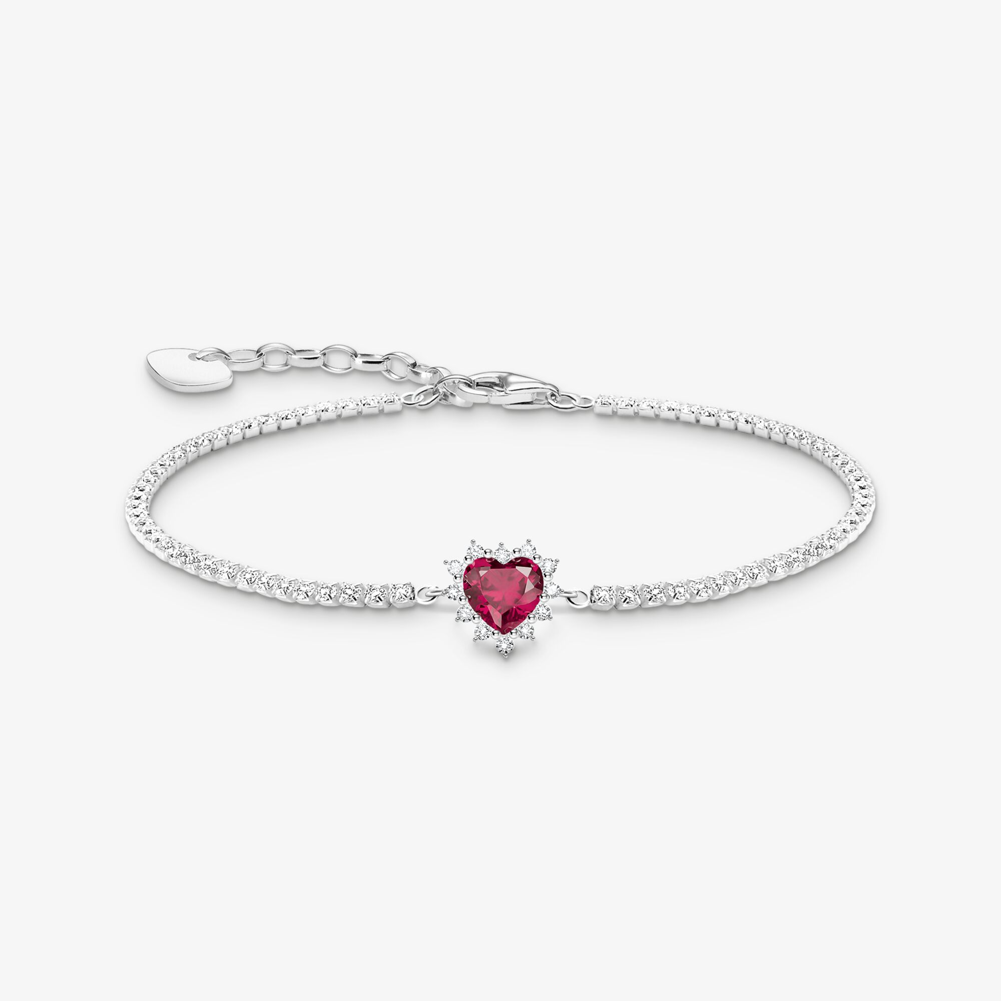 THOMAS SABO Herz-Armband Romance Silber, Sterlingsilber, Größe: 19 cm, Damen