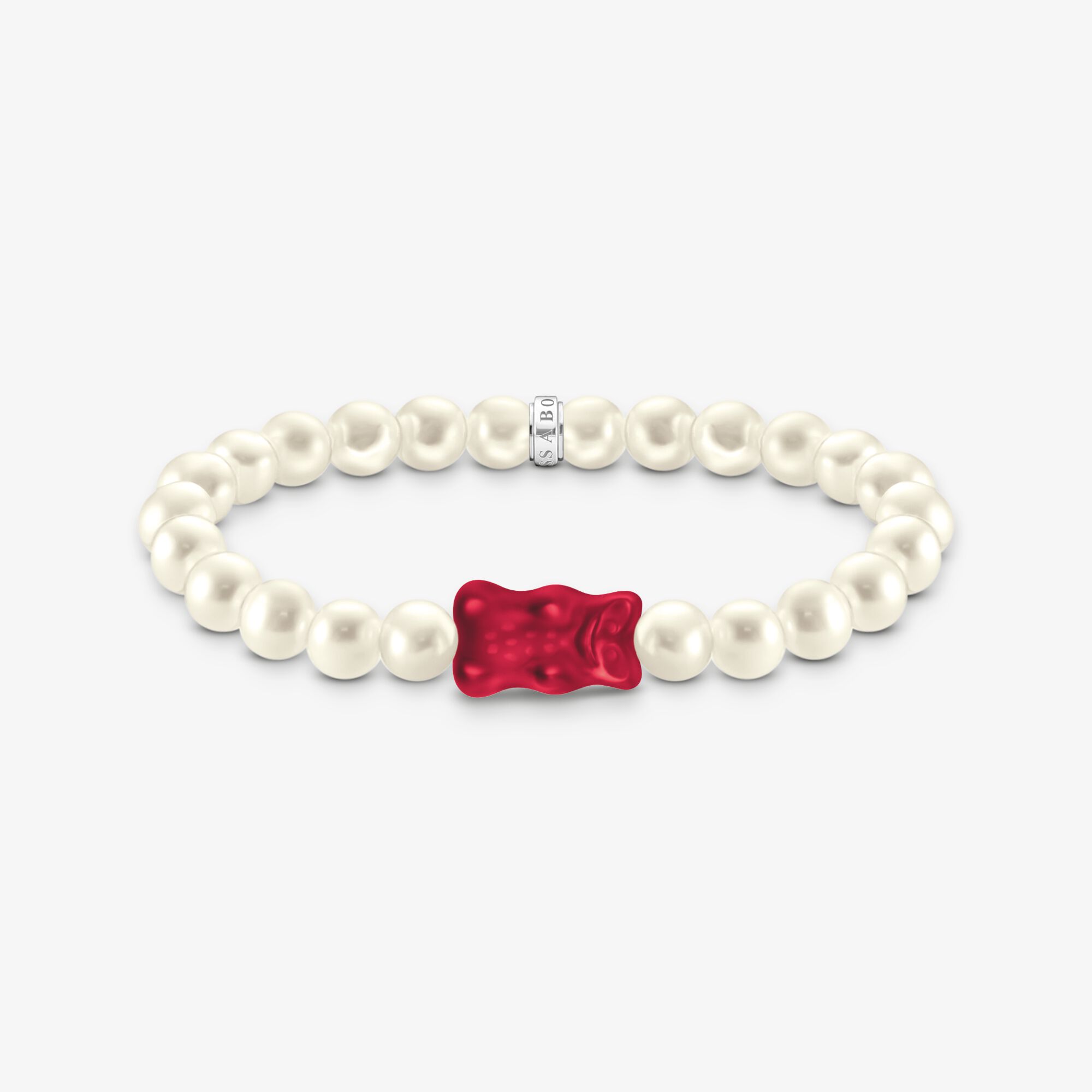 THOMAS SABO Bracelet de perles avec Ours d’or rouge, argent, Argent Sterling , Taille: 15 cm, femme
