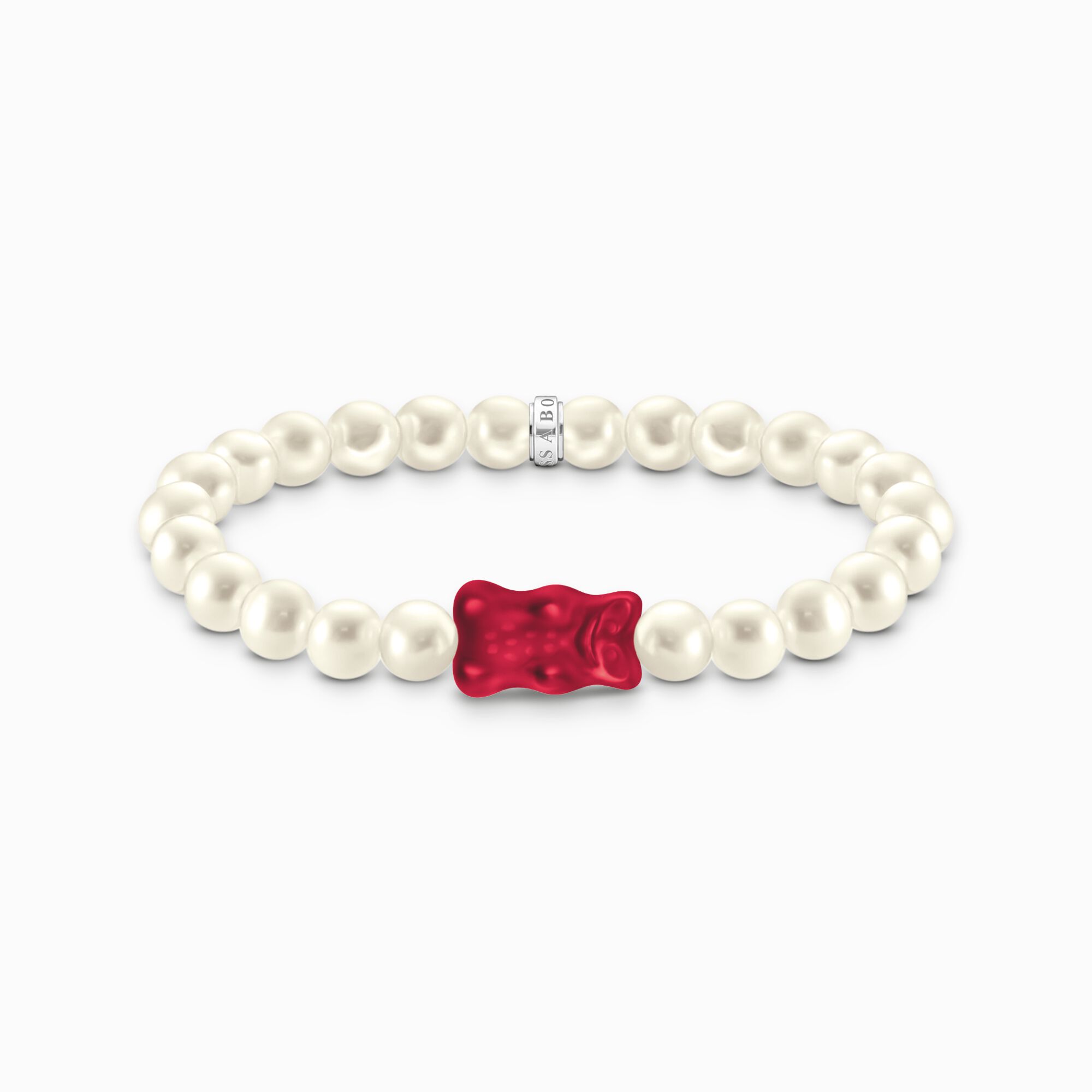 Silver pearl bracelet with red goldbears from the Charming Collection collection in the THOMAS SABO online store