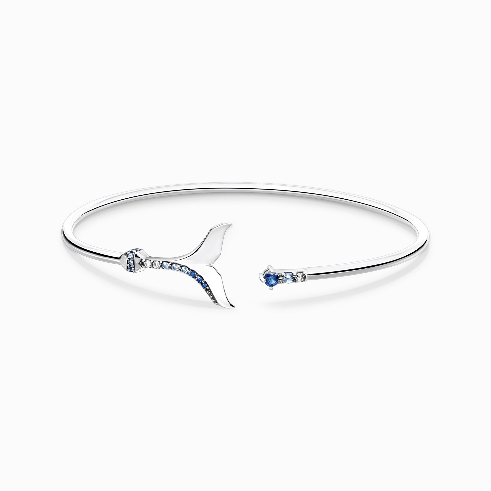 Bangle tail fin with blue stones from the  collection in the THOMAS SABO online store