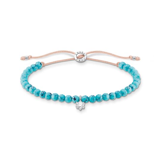 Bracelet perles de turquoise avec pierre blanche de la collection Charming Collection dans la boutique en ligne de THOMAS SABO