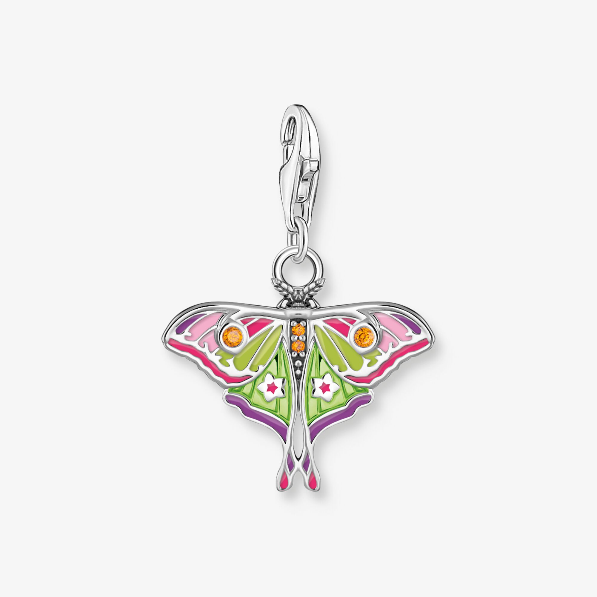 THOMAS SABO Pendentif pendentif papillon de nuit coloré en argent, Argent sterling, Taille: one size, femme