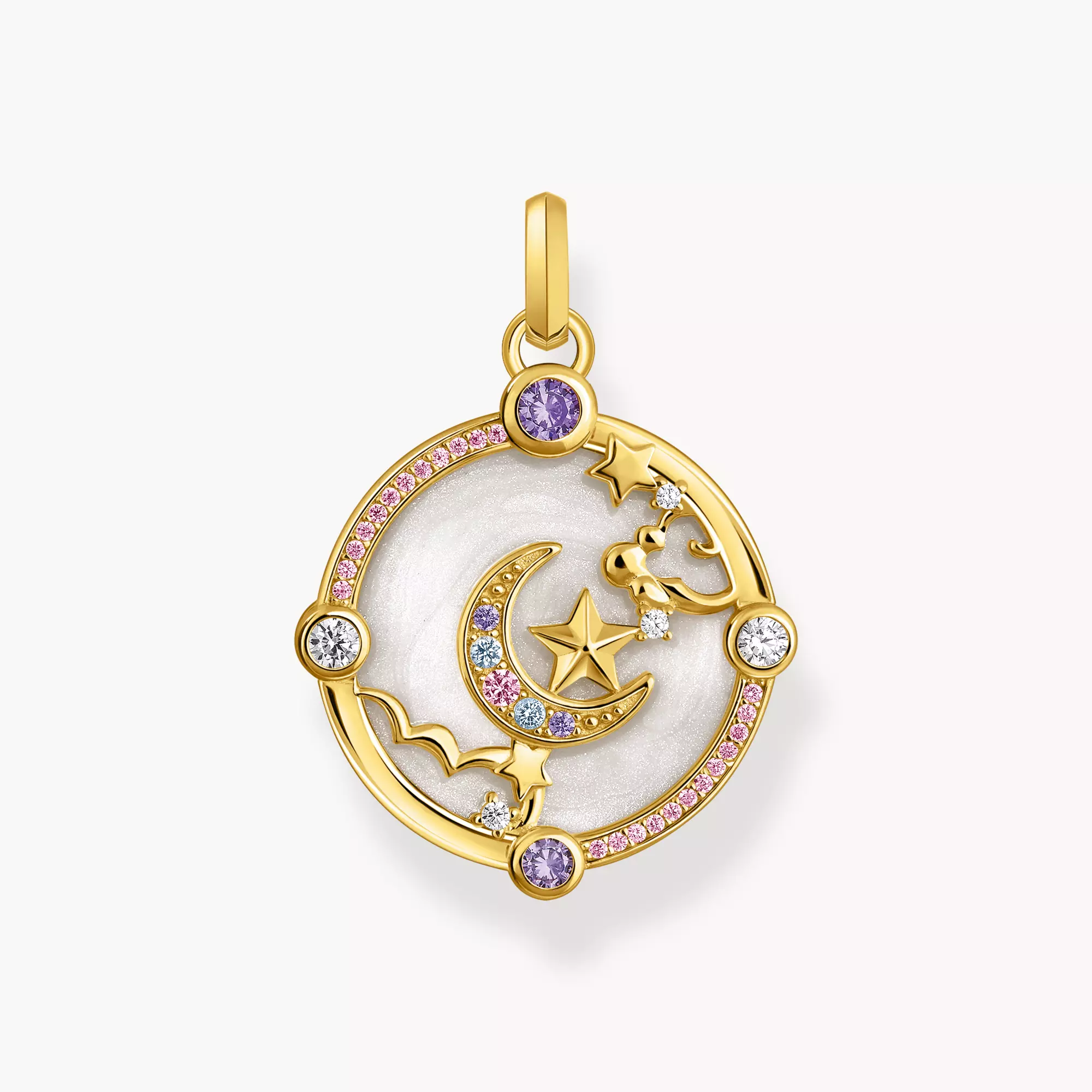 Pendentif en forme de charme en pierre de lune Pomellato Luna Or rose