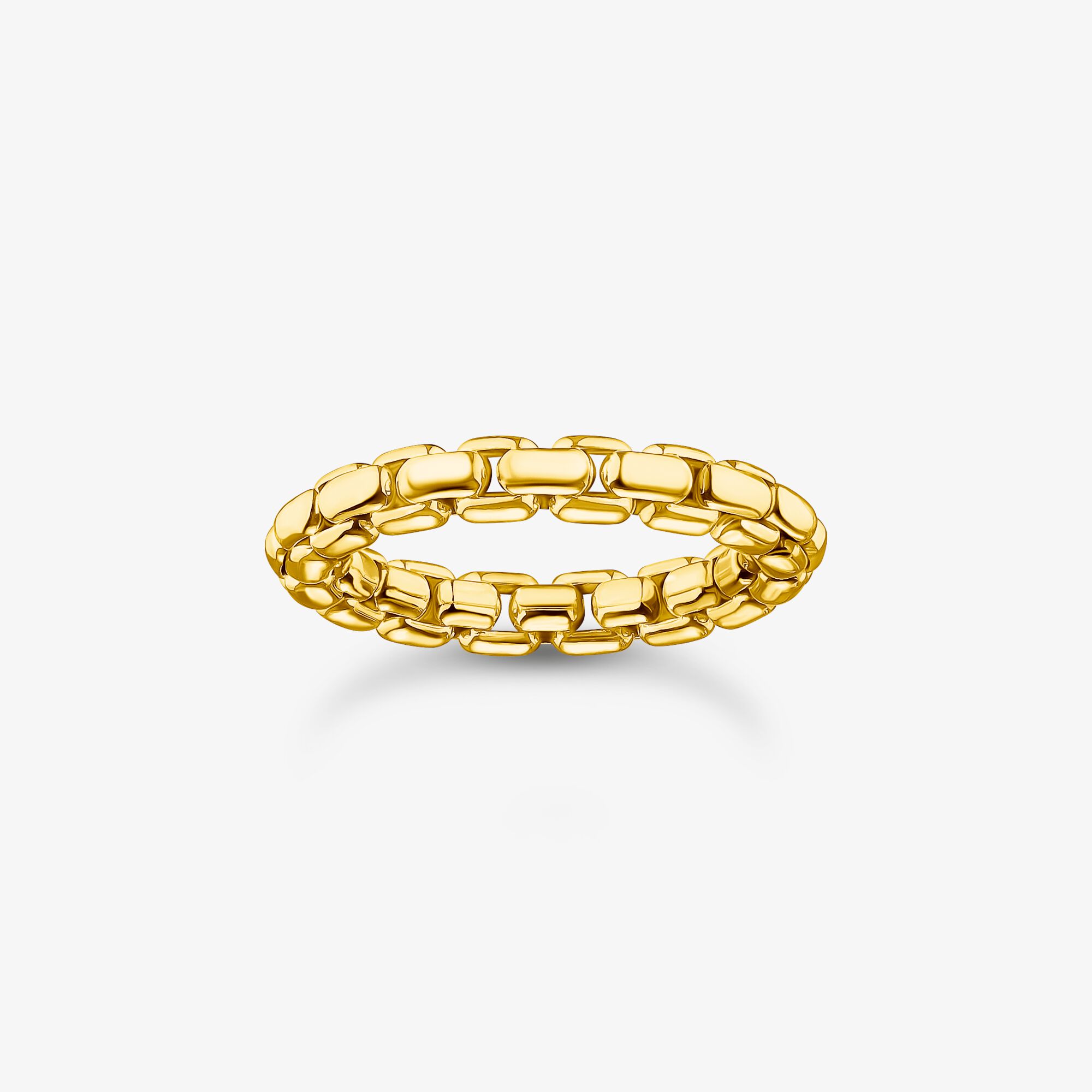 THOMAS SABO Ring Box Chain guldpläterad, 925 sterlingsilver guldpläterat gult guld, Storlek: 60, Unisex