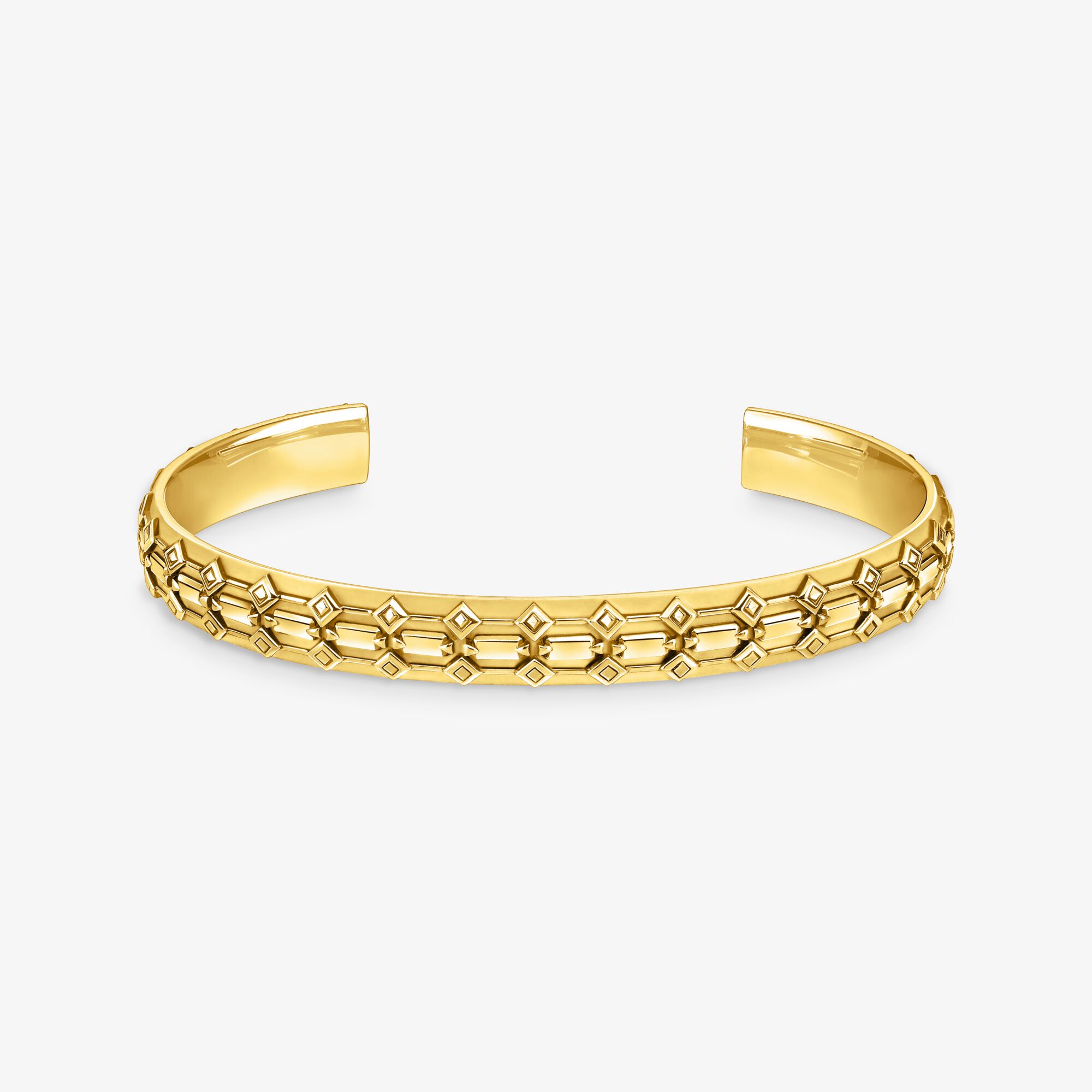 THOMAS SABO Large bracelet rigide doré écailles de crocodile, Argent sterling doré or jaune, Taille: 16 cm, Unisex