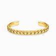 Yellow-gold wide bangle with crocodile detailing from the  collection in the THOMAS SABO online store