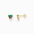 Ear studs with colourful baguette-cut stones gold plated from the  collection in the THOMAS SABO online store