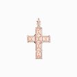 Colgante cruz con piedras rosa y estrella chapado en oro rosa de la colección  en la tienda online de THOMAS SABO