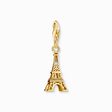 Gold-plated charm pendant with Eiffel Tower and white zirconia from the Charm Club collection in the THOMAS SABO online store
