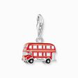 Silver charm pendant LONDON bus with red cold enamel from the Charm Club collection in the THOMAS SABO online store