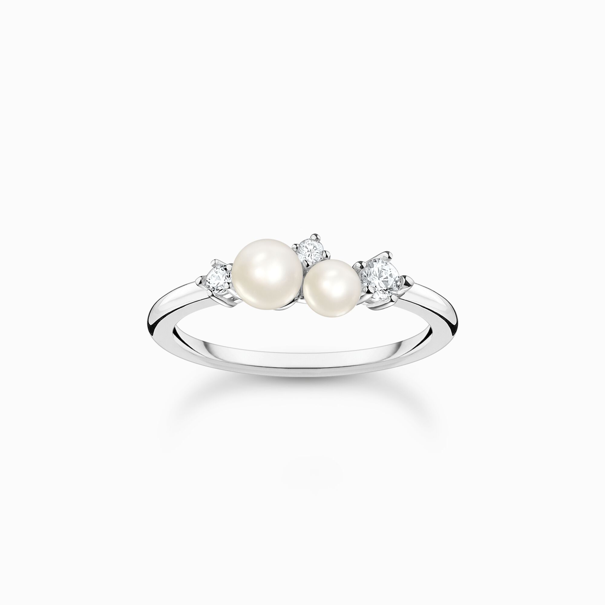 Bague perles avec pierres blanches argent de la collection Charming Collection dans la boutique en ligne de THOMAS SABO