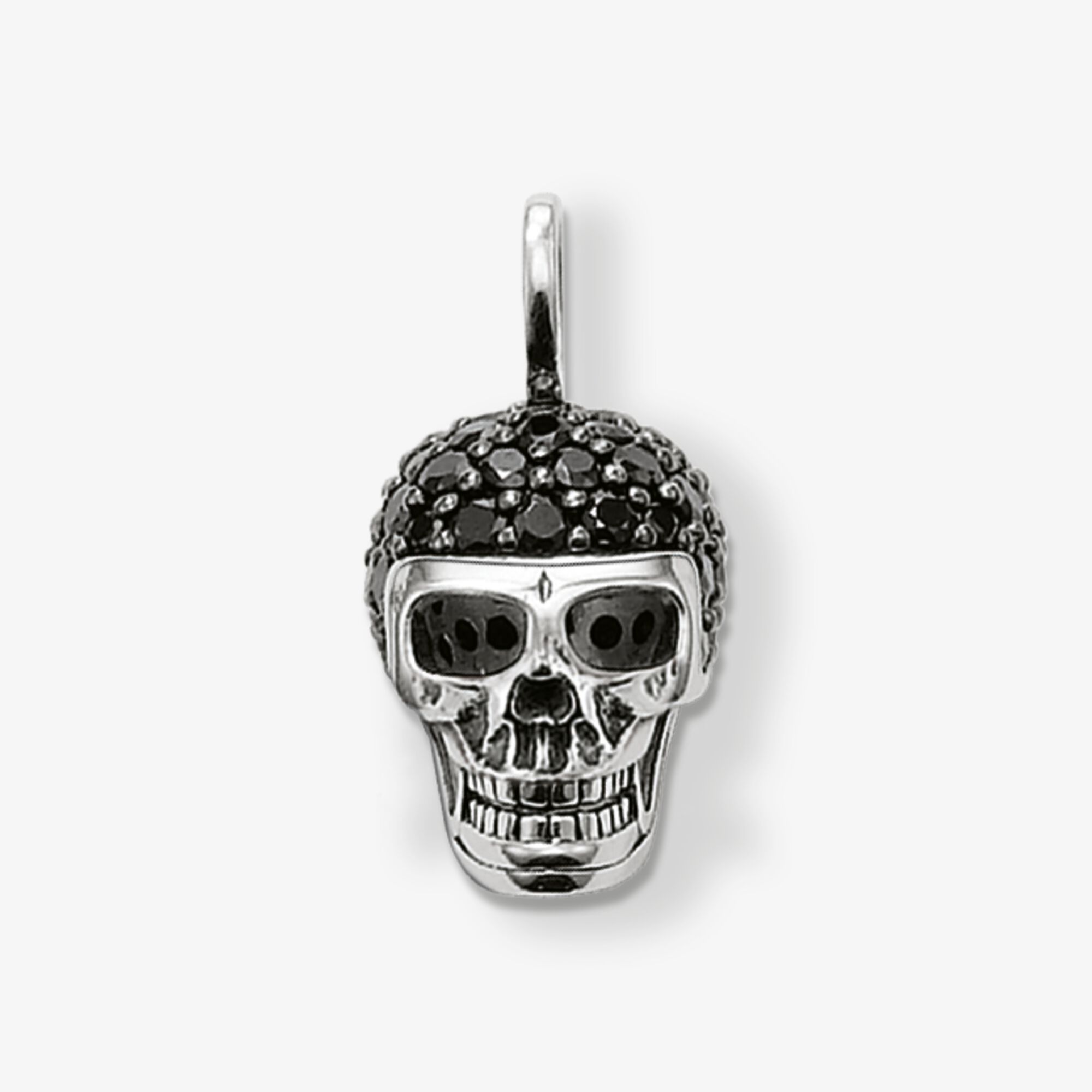 THOMAS SABO Pendentif tête de mort avec pavé, Argent sterling, Taille: one size, Unisex