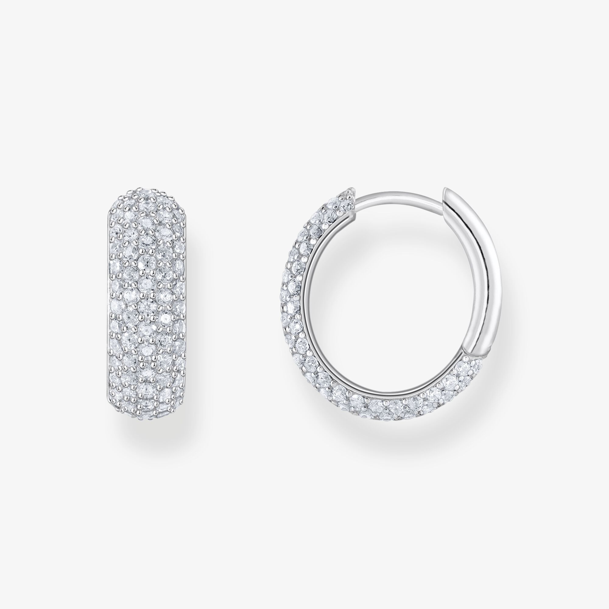 THOMAS SABO Petites boucles d'oreilles en argent avec zircon blanc, Argent sterling, Taille: one size, femme