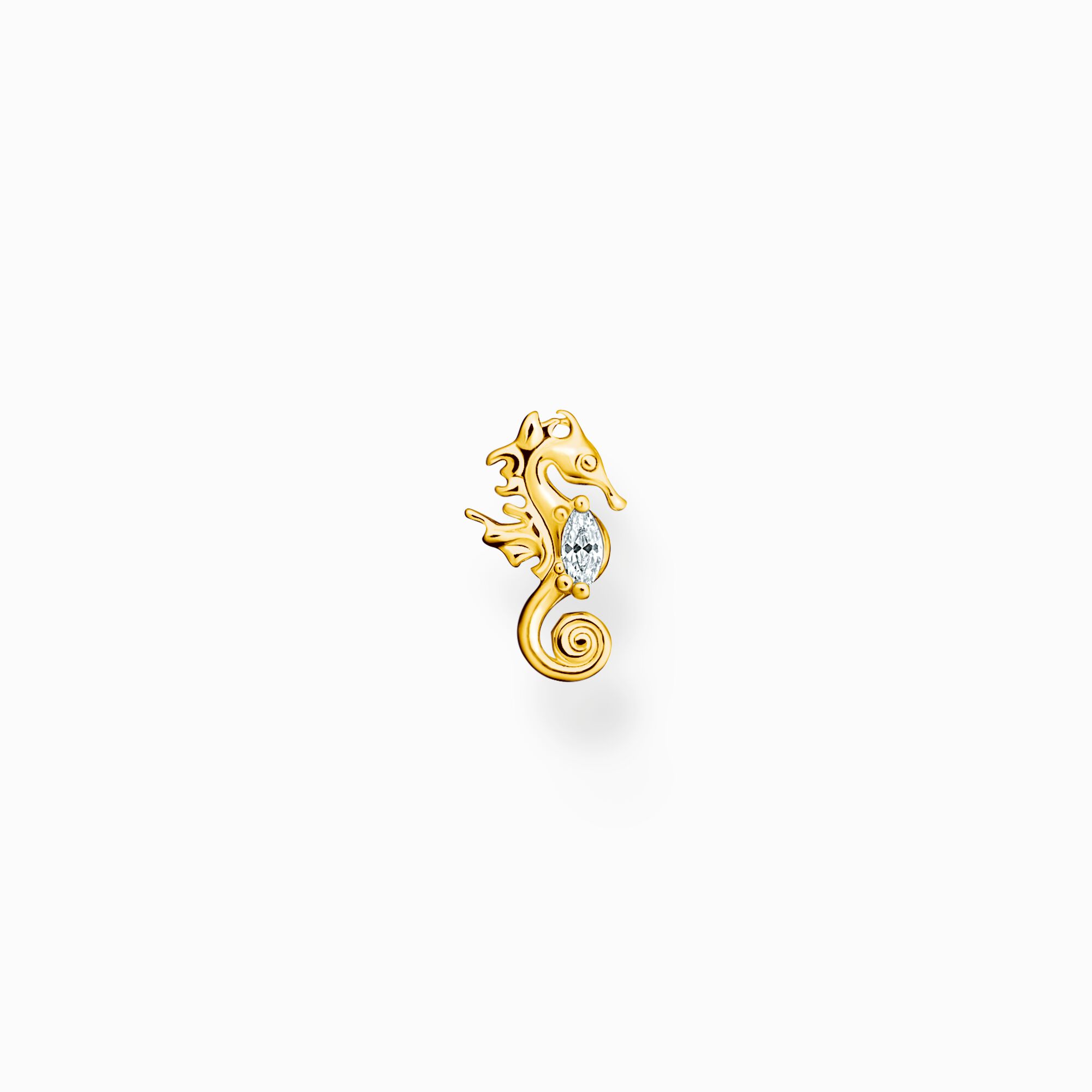 Single ear stud, seahorse-shaped: gold plated – THOMAS SABO