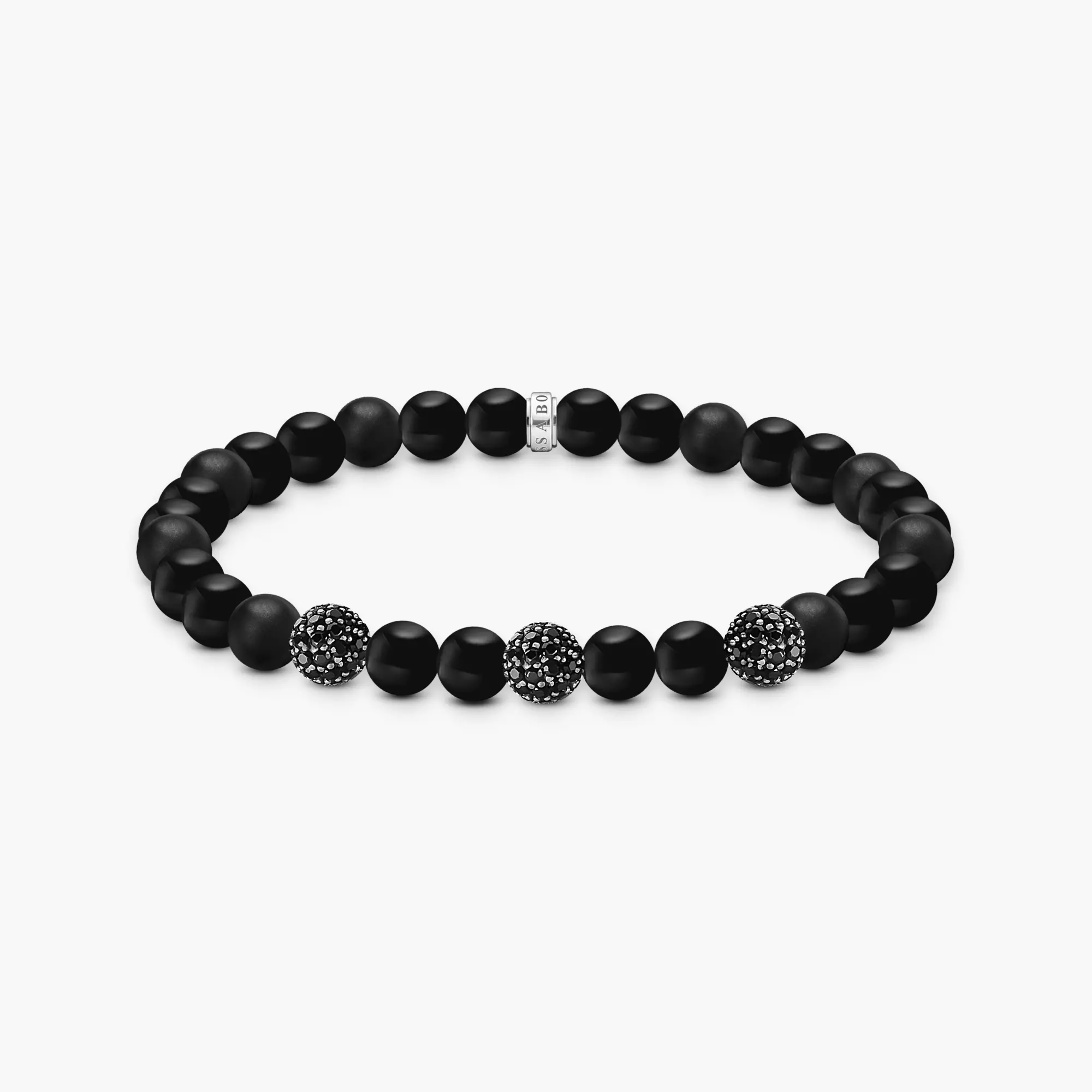 Bracelet with obsidian beads and black zirconia | THOMAS SABO