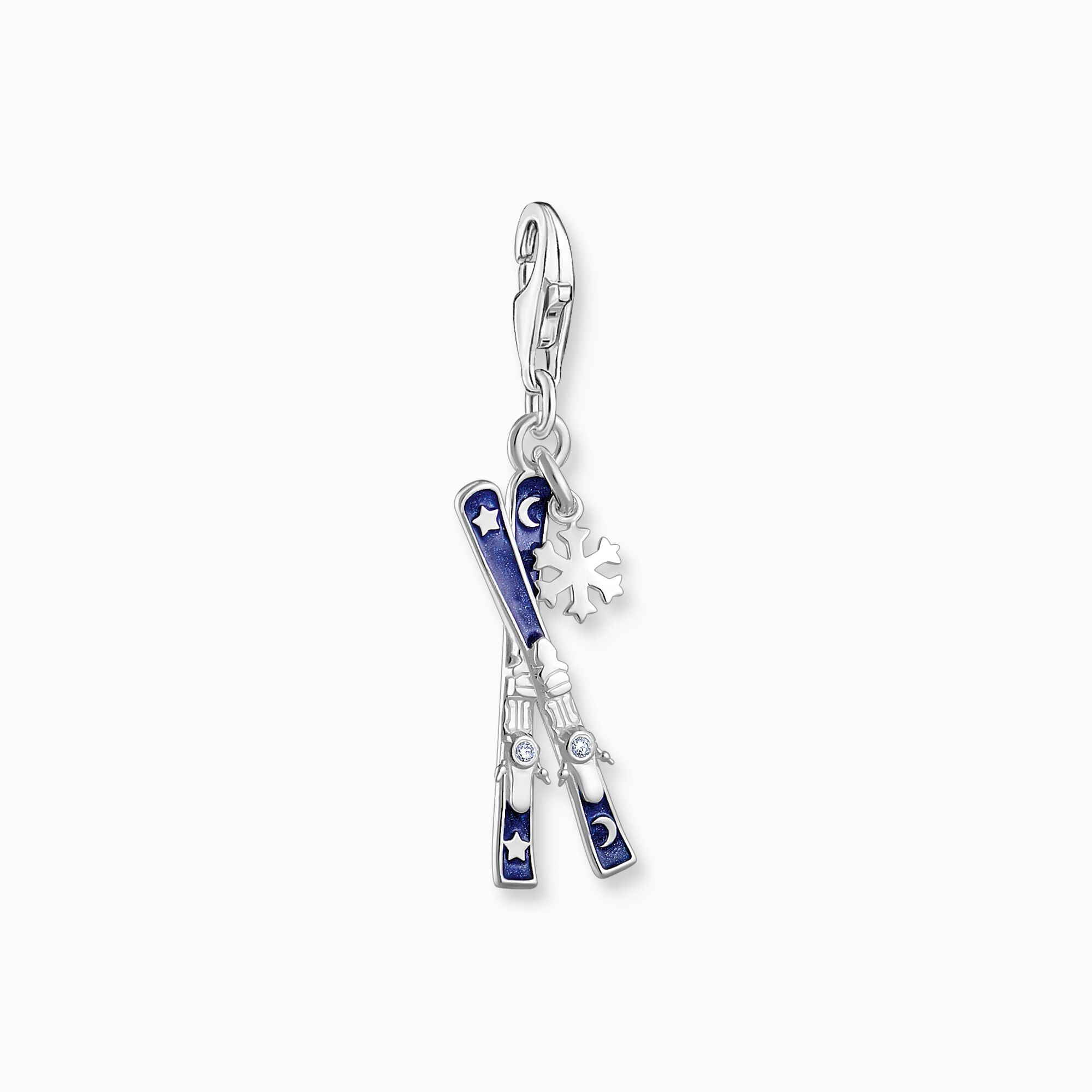 Silver charm crossed ski with cold enamel from the Charm Club collection in the THOMAS SABO online store