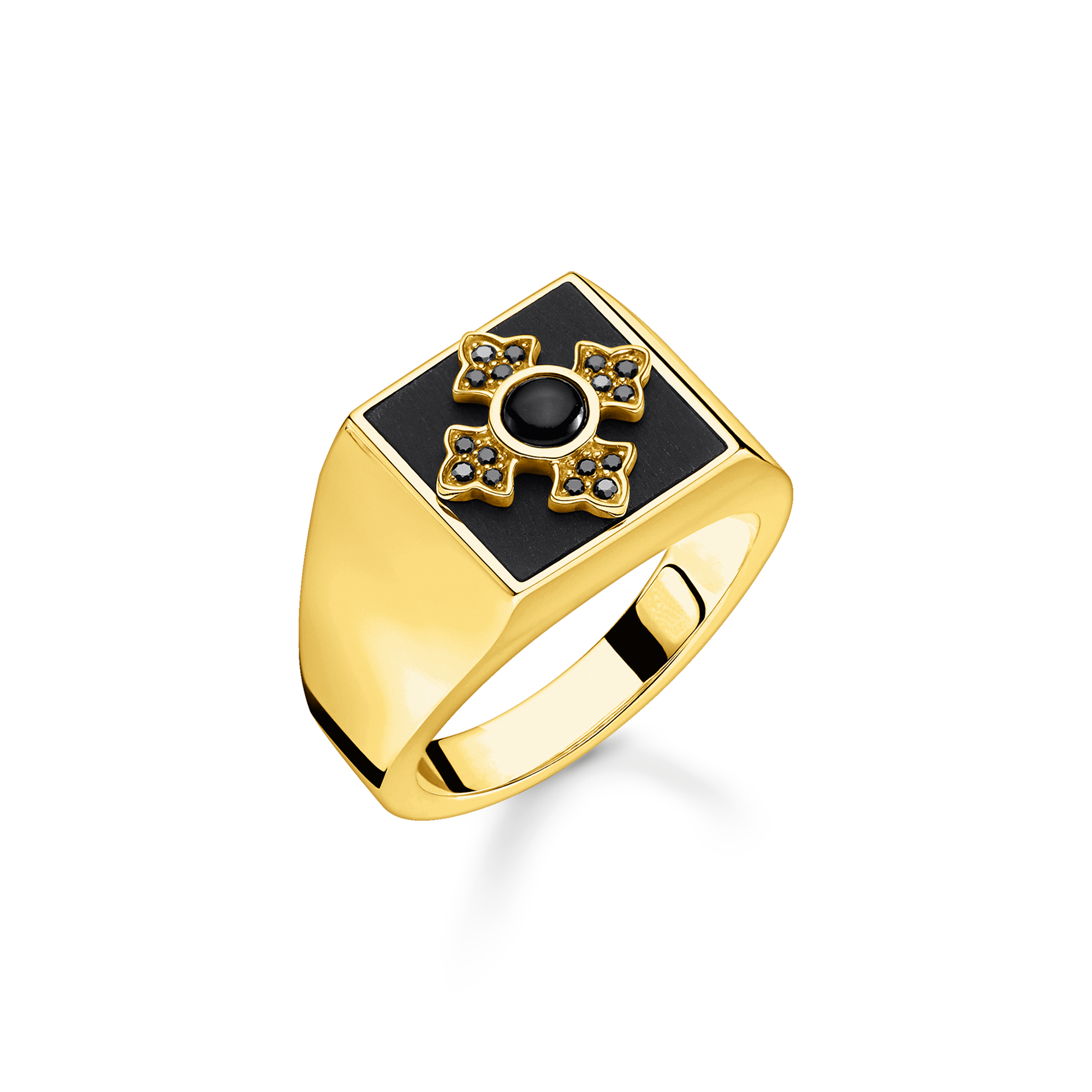 Thomas Sabo Ring Royalty Kreuz gold schwarz TR2209-177-11-52