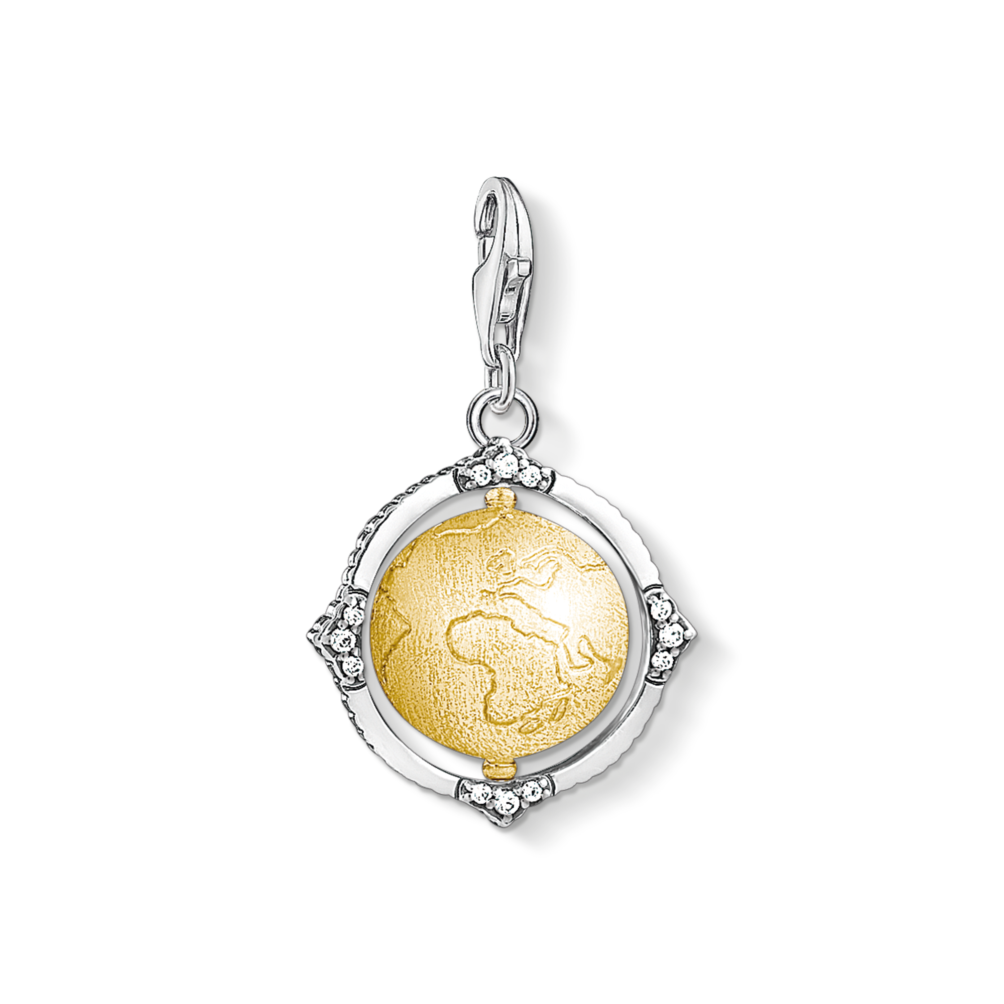 Thomas Sabo Charm-Anhänger Vintage Weltkugel gelbgoldfarben 1711-849-39